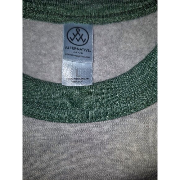 Twitch Raglan Sweatshirt Large By Alternative Apparel Gray Green - Picture 5 of 7